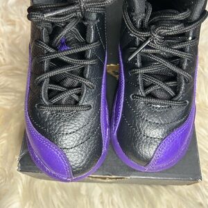 Jordan Black and Purple 12s Sneakers